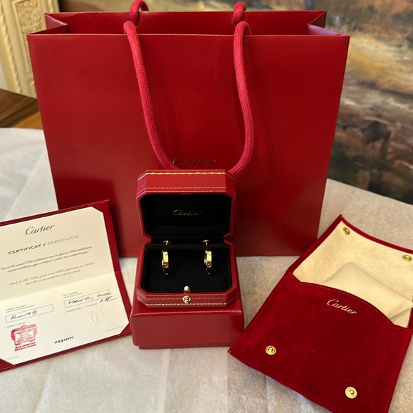 Cartier Jewelry - Authentic Cartier Diamond Hoop Earrings
